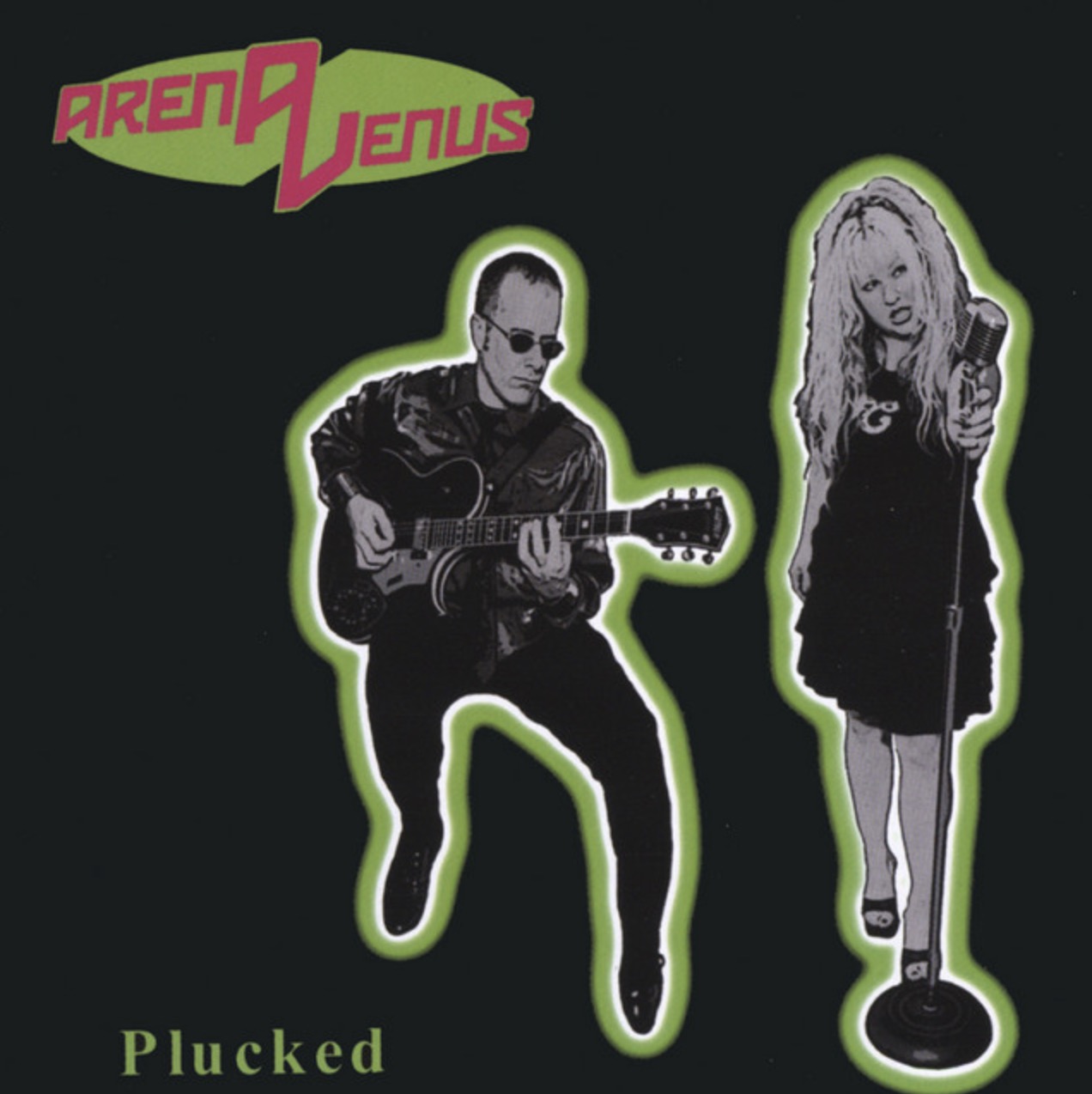 Arena Venus band with guitarist and singer, album cover "Plucked"