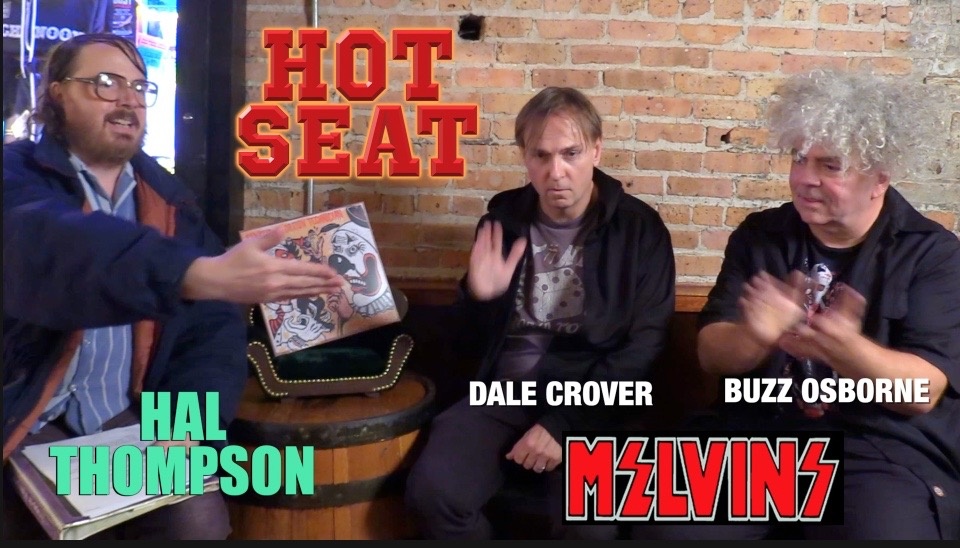 Hal Thompson, Dale Crover, and Buzz Osborne of the Melvins on "Hot Seat."
